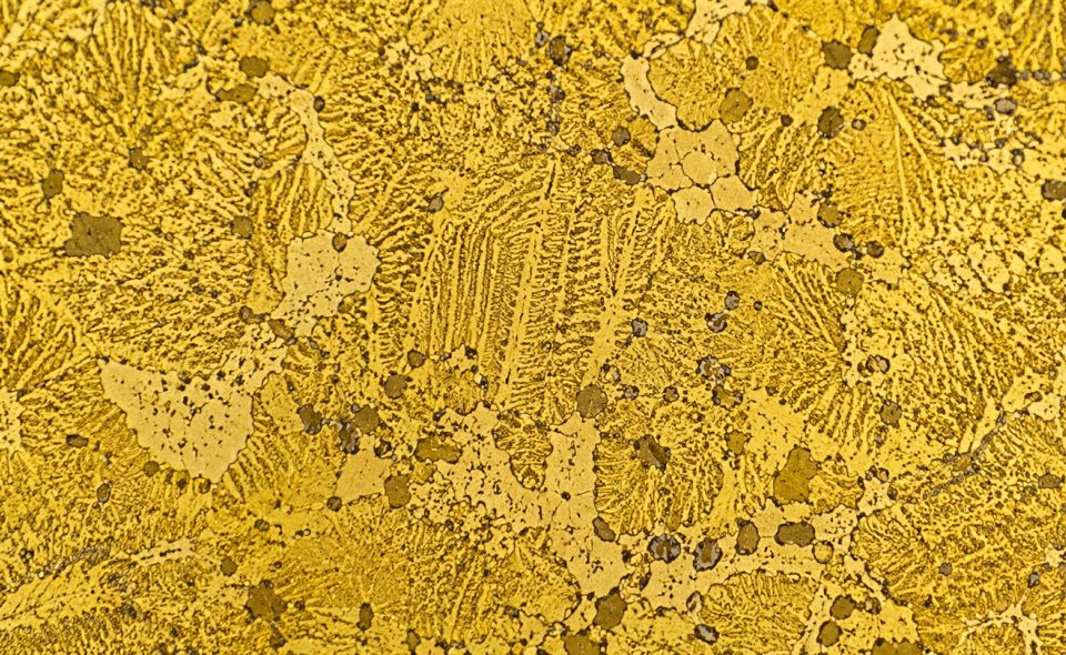 SRI - Produits et Alliages - Micrographie d'un alliage de Laiton